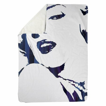 BEGIN HOME DECOR 60 x 80 in. Marilyn Monroe In Blue-Sherpa Fleece Blanket 5545-6080-FI20-1